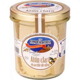 Tuniak žltoplutvý (Omega_3),  filety v olivovom oleji  (v sklenenom pohári / objem 355ml) 325g e